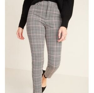 Old Navy High-Waisted Pixie Skinny Ankle Pants Gray Lavender Plaid 22 plus